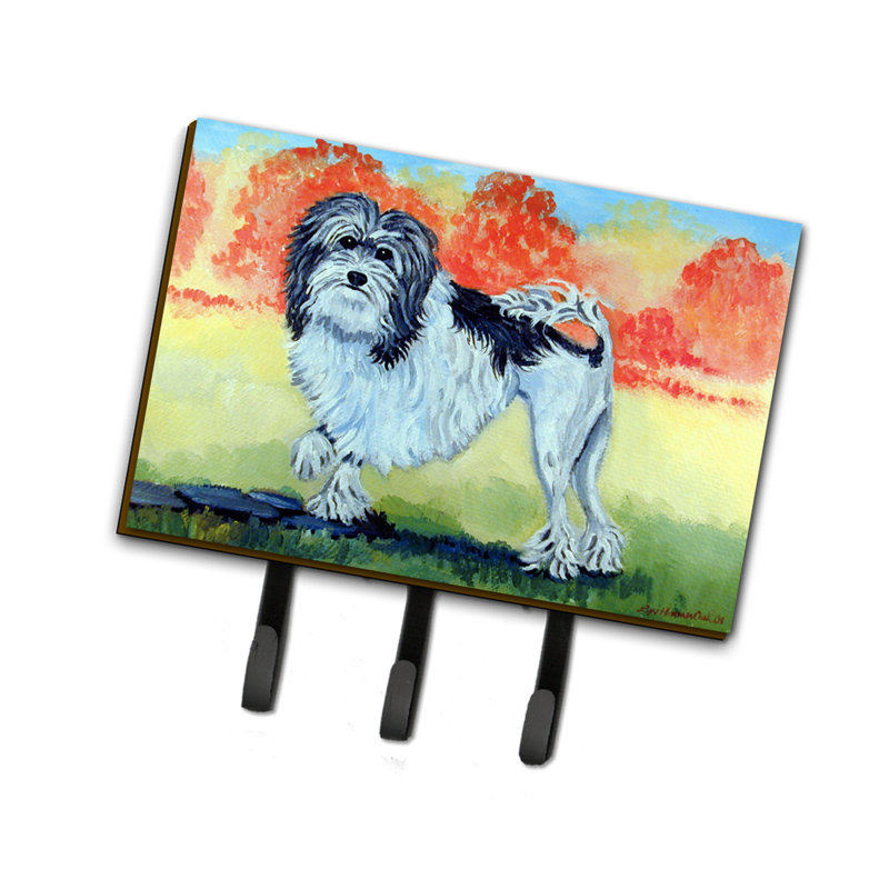 Porte-laisse petit chien lion et crochet à clé