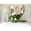 Hydrangea and Thistle Floral Arrangement in a Rectangular Glass Vase