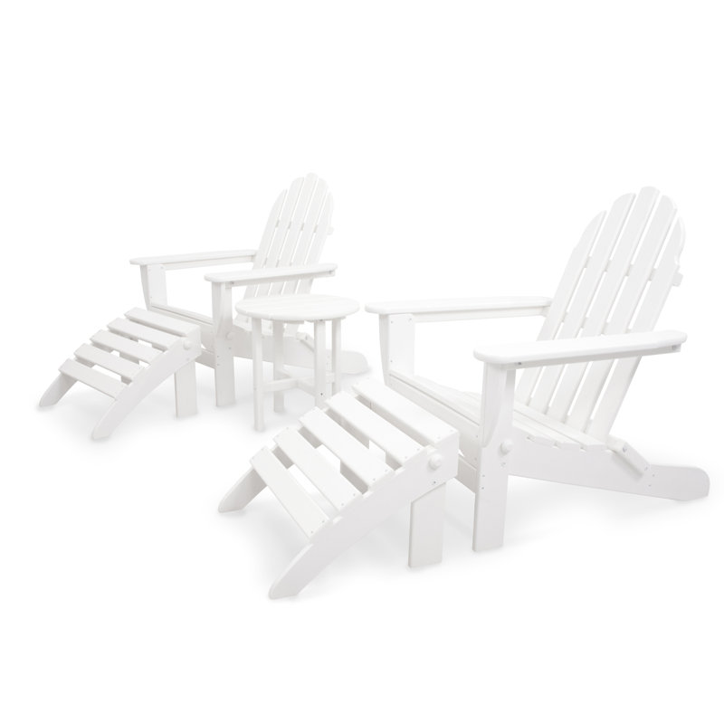 Ensemble Adirondack pliant 5 pièces POLYWOOD Classics, Blanc