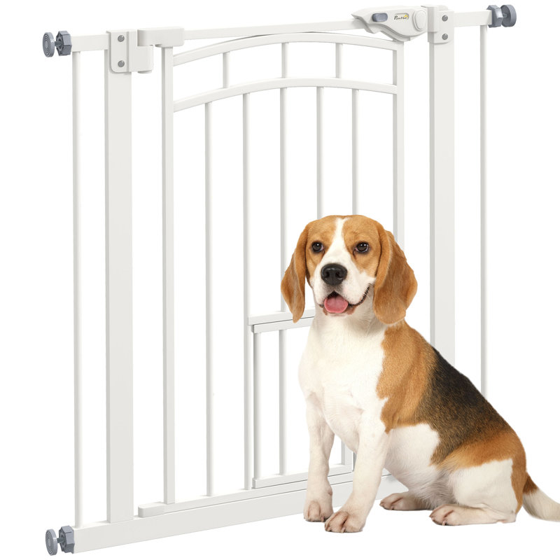Pressure Safety Gate Dog Gate with Small Cat, 74-80 cm