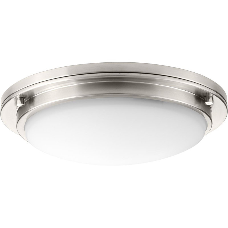 Vanderhoff Glass LED Flush Mount, 3.69" H x 15" W x 3.69" D, Brushed Nickel