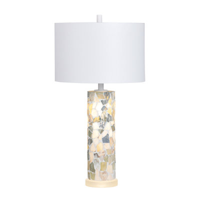 31" Crystal Table Lamp With White Shade
