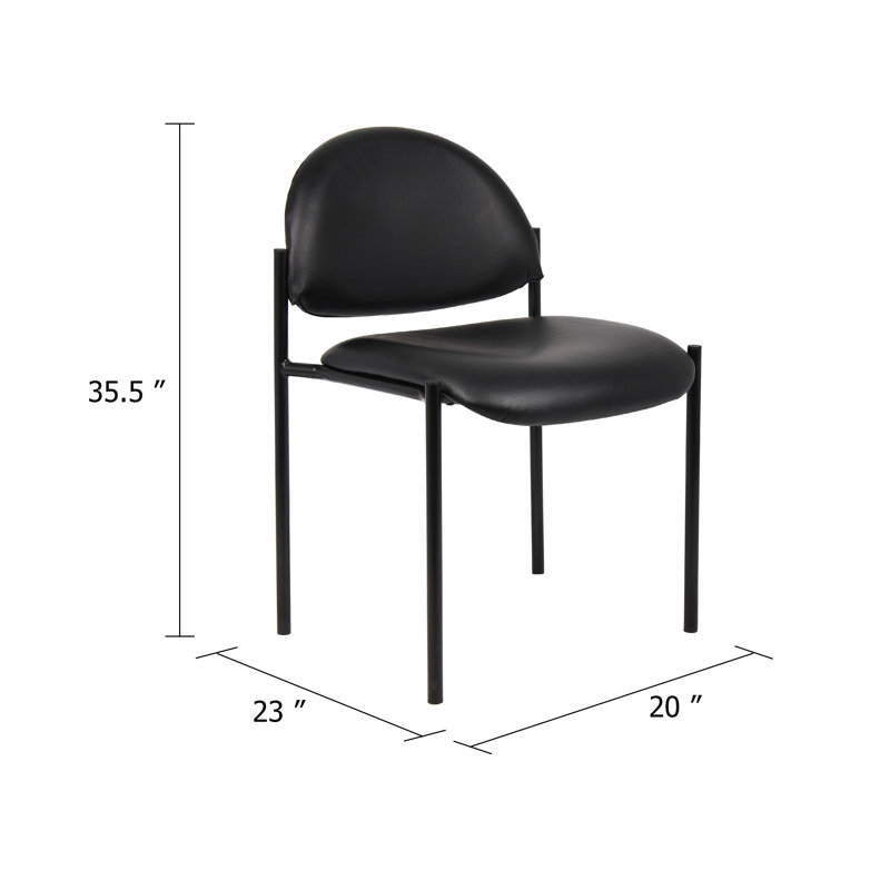 Chaise empilable Addy Diamond, siège cascade, acier, vinyle noir