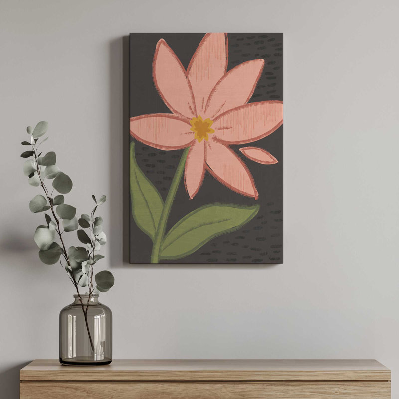 «Bold Petals II Dark» par Véronique Charron, reproduction d'art sur toile, H 48 po x l 36 po