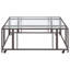 Table basse carrée avec plateau en verre et roulettes-2142554557