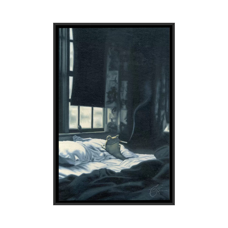 «Smokin 'Frog» par James Bennett - Estampe numérique sur toile tendue avec châssis, H 26 po x l 18 po x P 1,5 po