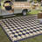 Enzo Geometric Checkered Waterproof Reversible Outdoor Rug-1407817034-1383866170