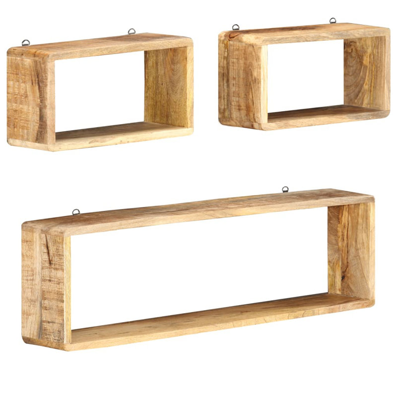 McMillan 3 Piece Mango Solid Wood Floating Shelf