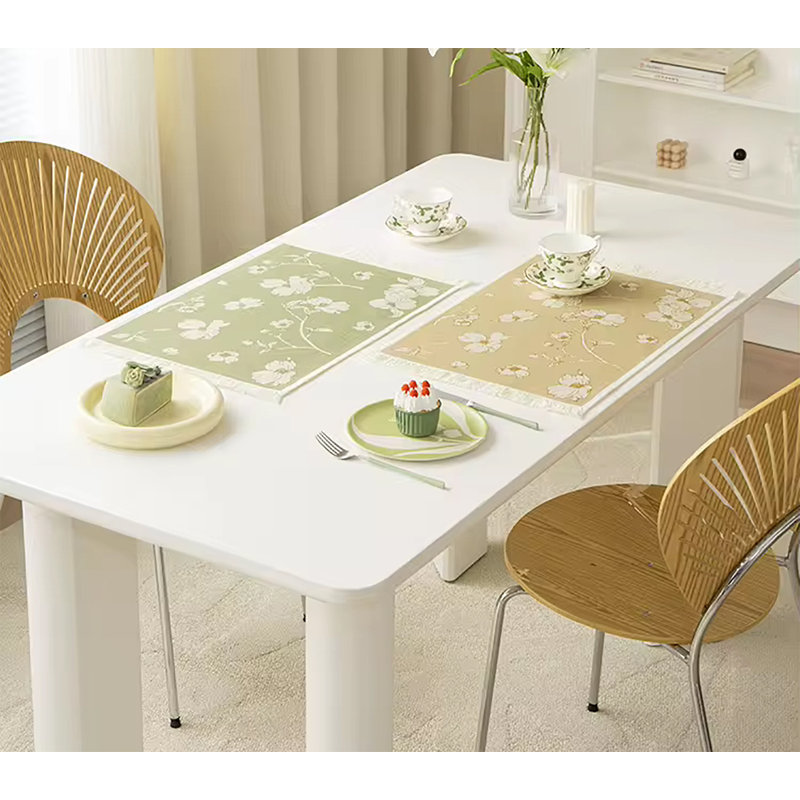 Luftar Polyester Blend Floral Rectangle Placemat, Yellow