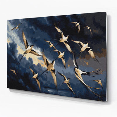 Oiseaux, art mural gris