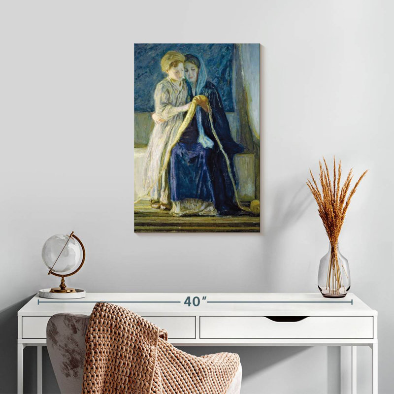 Adella Christ And Mother Studying Scriptures, 24" H x 16" W
