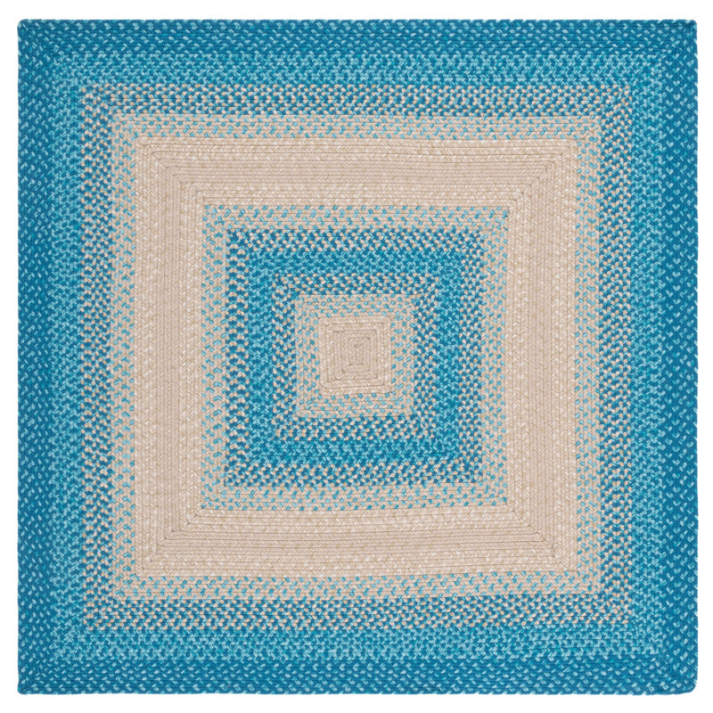 Clickett Hand Woven Performance Machine Washable Performance Striped Indoor/Outdoor Area Rug, Square 5'