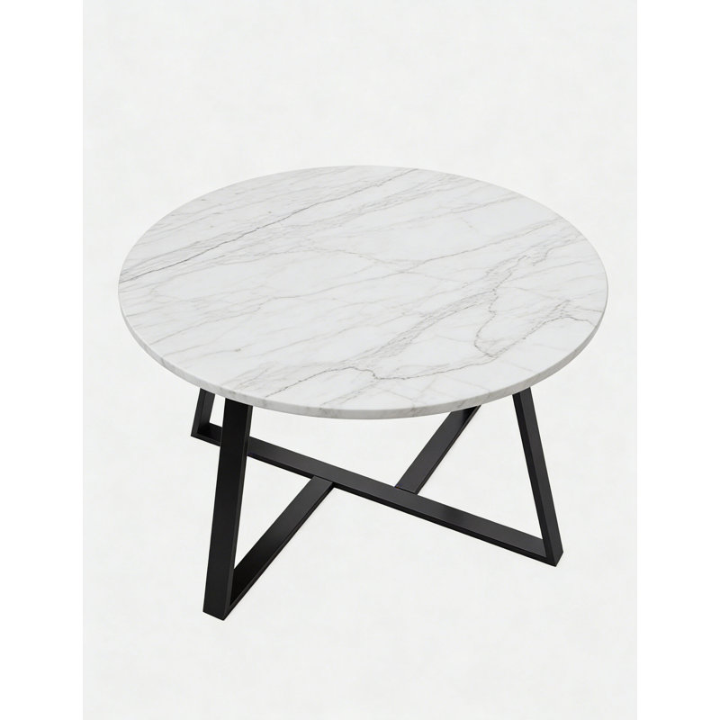 Minelva Single Coffee Table, Black, Black stand