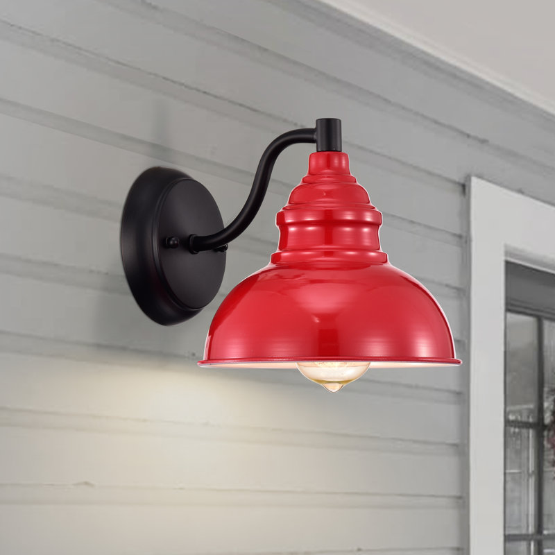 Lund Steel Armed Sconce, Black/Red