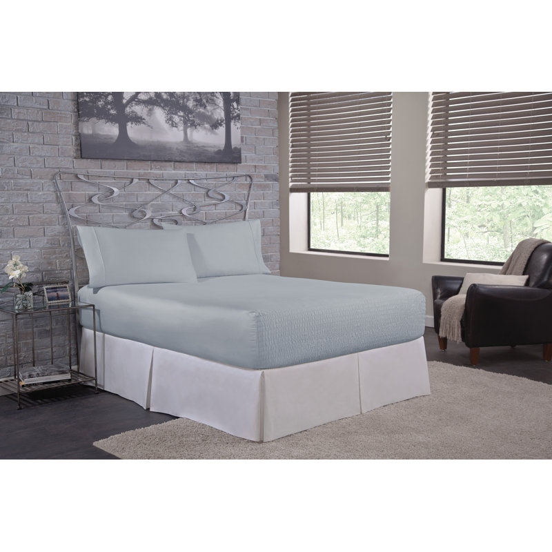 Ensemble de draps en coton 500 fils BedTite, Bleu pâle, Ensemble de draps pour très grand lit avec 2 taie