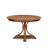 7-Pc Kitchen Table Set consists of a Pedestal Dining Table and 6 Light Tan Linen Fabric Chairs with Button Tufted- Antique Walnut-794752256-782292596