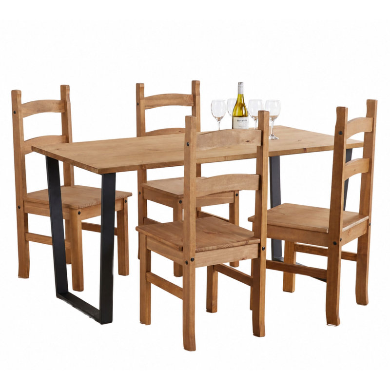 Texas 4 - Person Dining Set, 75cm H x 150cm W x 75cm D