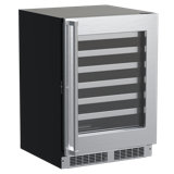 23.88'' 48 Bottle Single Zone Built-in Wine Refrigerator with Stainless Steel Frame Glass Door