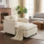 Fauteuil d'appoint surdimensionné en chenille avec repose-pieds-1219660612