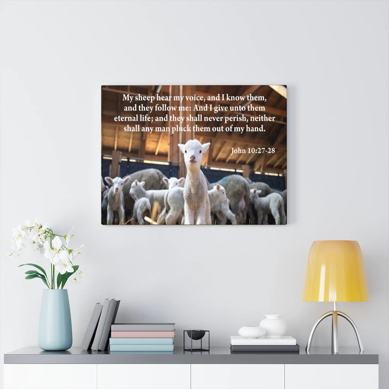 My Sheep Hear My Voice John - Wrapped Canvas Print, 46cm H x 61cm W