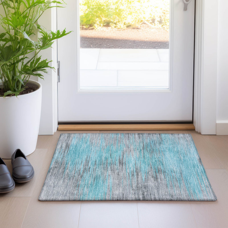 Tapis en polyester tissé à la machine Malchow, Rectangle 1 pi 8 po x 2 pi 6 po