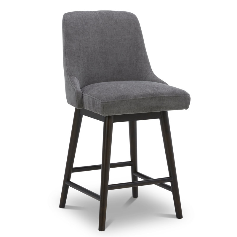 Tabouret de comptoir pivotant 26 po Luong, Gris foncé
