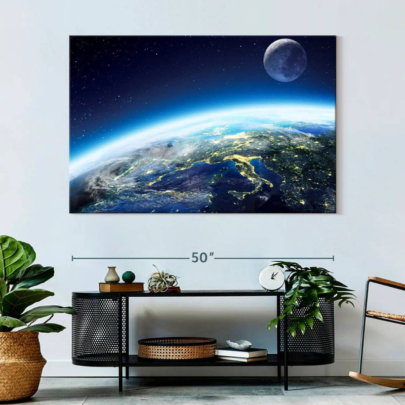 Oberle City Lights From Space, 34" H x 51" W