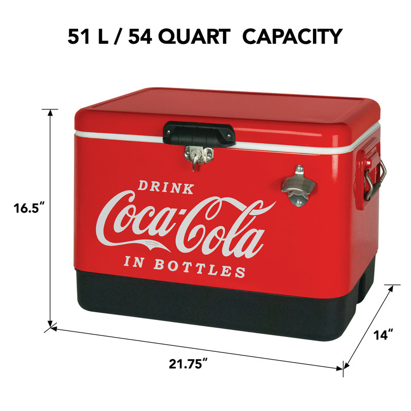 Glacière pour glacière avec ouvre-bouteille Coca-Cola, 51 L (54 pte), 85 canettes