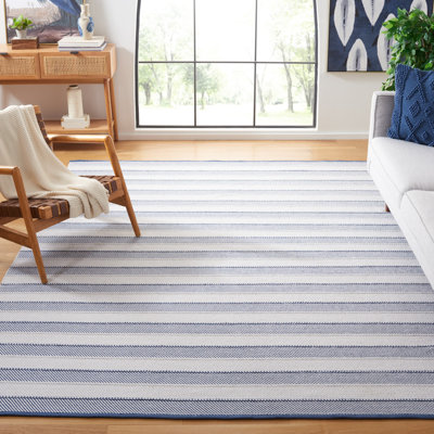 Tapis rayé kilim 803 gris / bleu