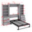 Lit escamotable double avec tablettes et tiroirs