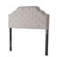 Tête de lit en tissu gris pour la chambre à coucher - grand lit double et grand lit avec coutures contemporaines à boutons de diamants et magnifique garniture cloutée