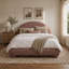 Lit plateforme en tissu bouclé Boucle-134370806-134370809