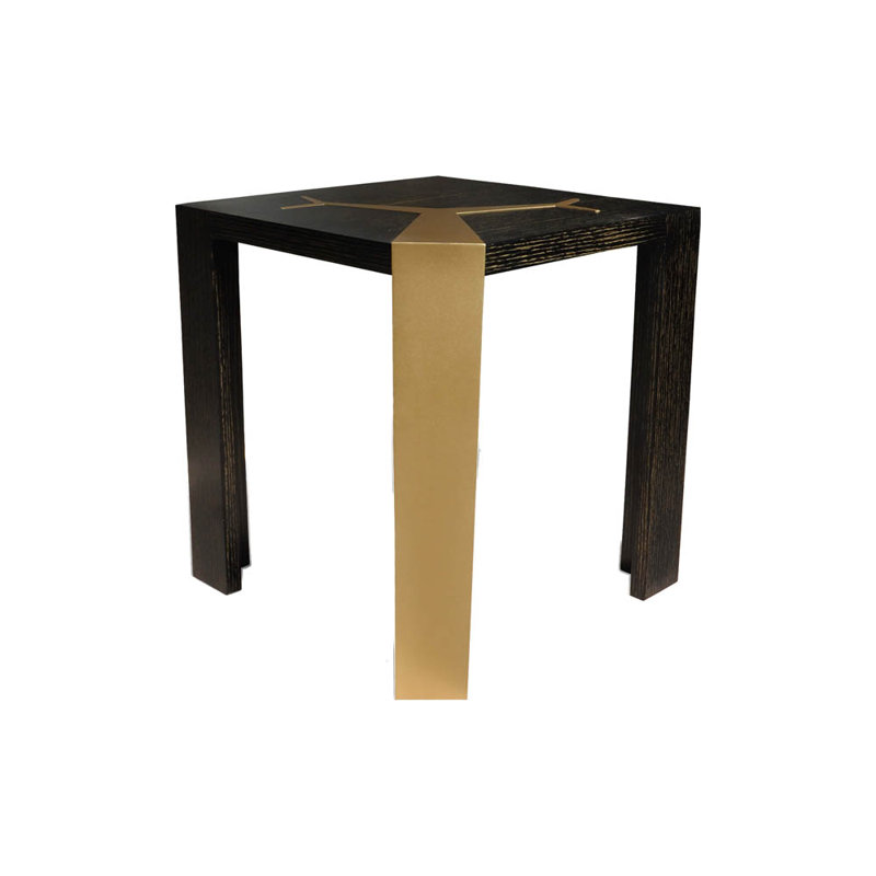 Allanna End Table, Brown/Gold