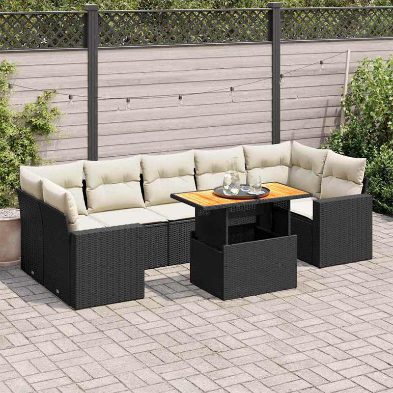 Vidaxl Garden Sofa Set Black