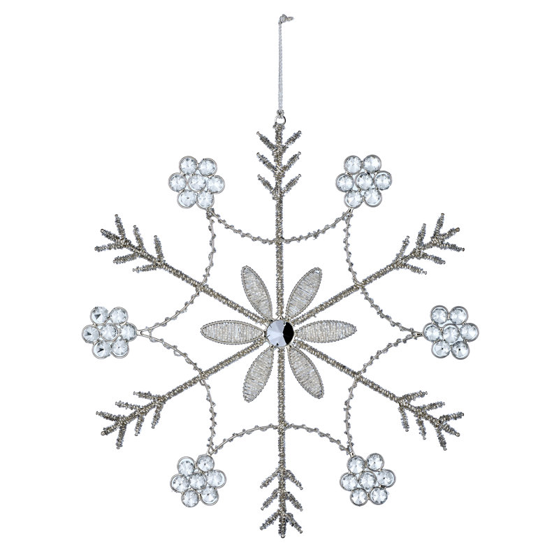 14,5 po perlé avec bijou flocon de neige