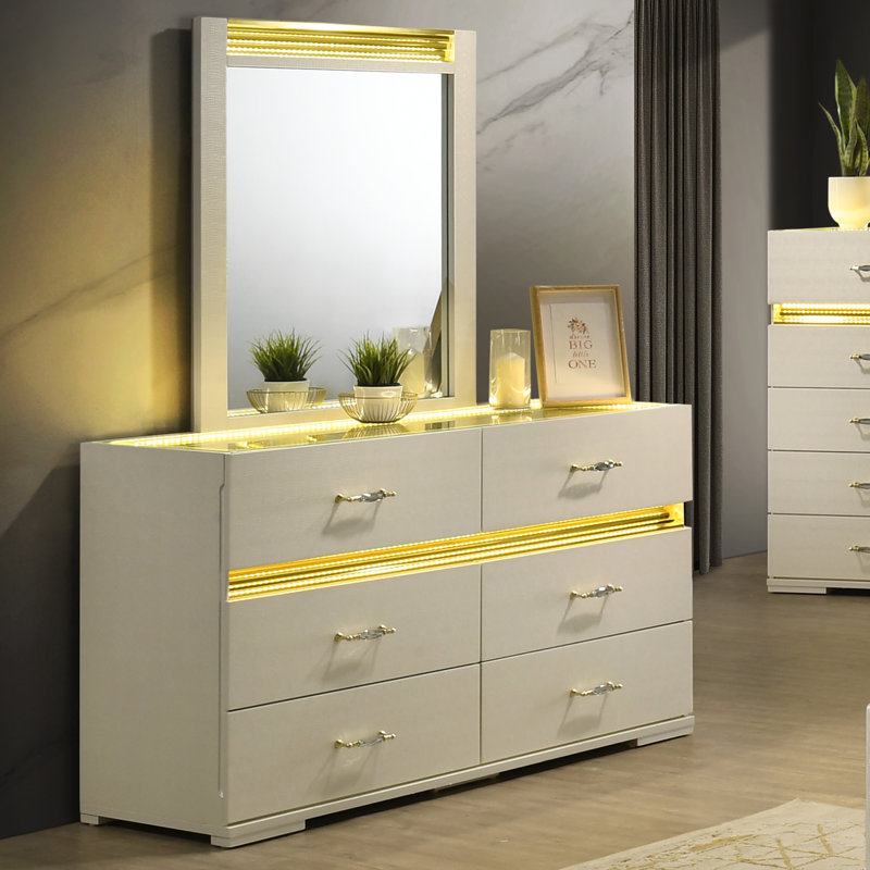 Ensemble de commode et miroir Brigette