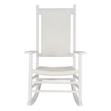 Canaan Hardwood Rocking Chair with Weather-Resistant Woven Wicker Back