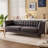 85.65” Tufted Chesterfield Faux Leather Sofa With Solid Wood Frame-649317892