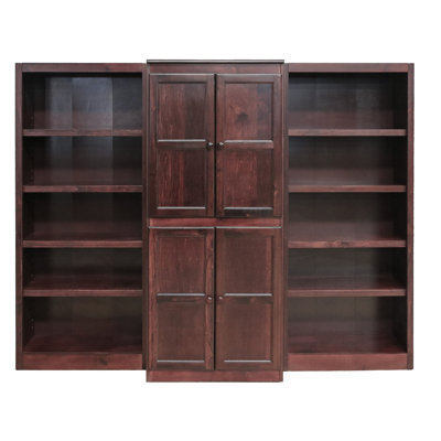 Rummond 15 Shelf Bookcase Wall with Doors, 72 inch Tall