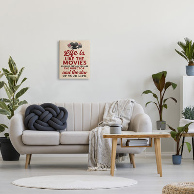 «Life is Like Films», art mural sur toile rétro par Lux + Me Designs