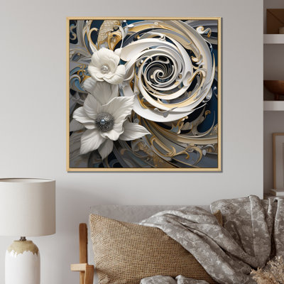 «White Blossoming Spring Fractal Flowers», reproduction sur toile