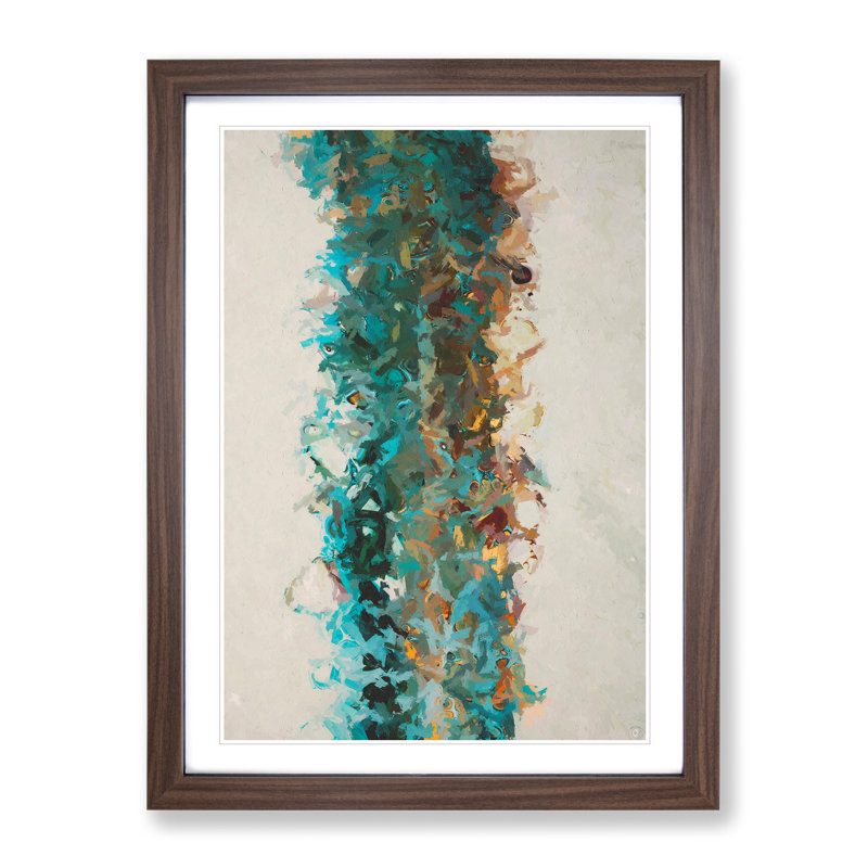 Willow Abstract - Single Picture Frame Painting, 34cm H x 25cm W x 2cm D, Brown Framed