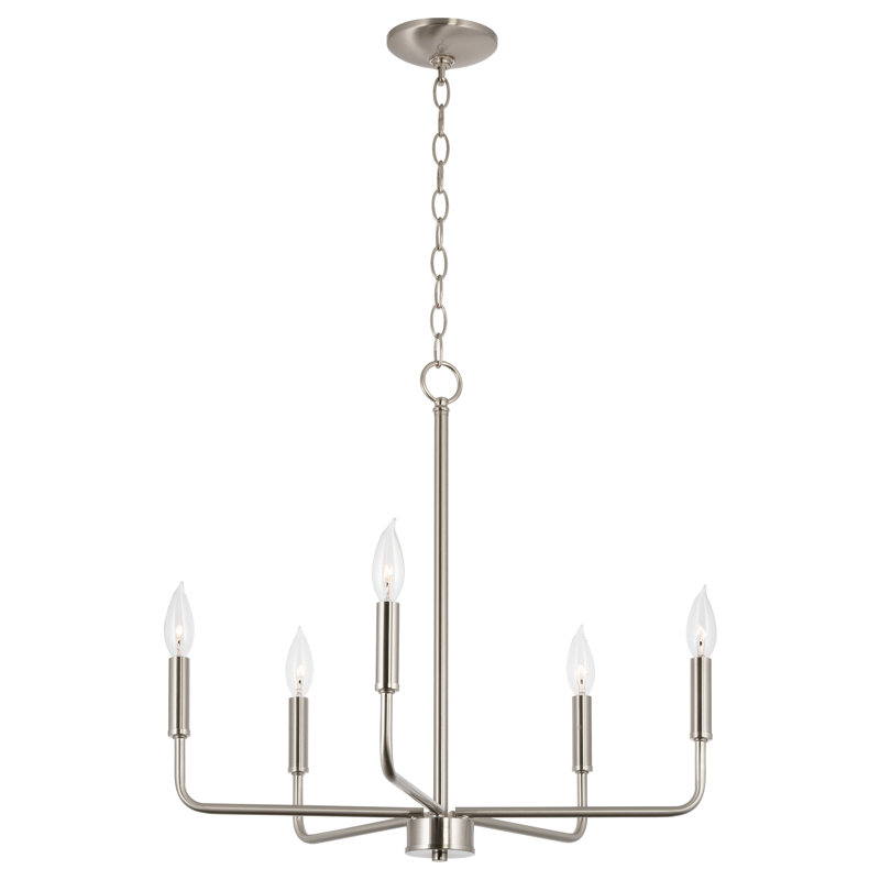 Orkanger 5 - Light Dimmable Classic / Traditional Chandelier, Brushed Nickel