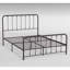 Lit plateforme double avec structure en métal bronze antique - Tête de lit et accents de couleur foncée pour la chambre à coucher