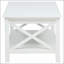 Table basse à plateau relevable de 44 pouces avec côtés en X et finition peinte en blanc pour une esthétique de maison de campagne moderne