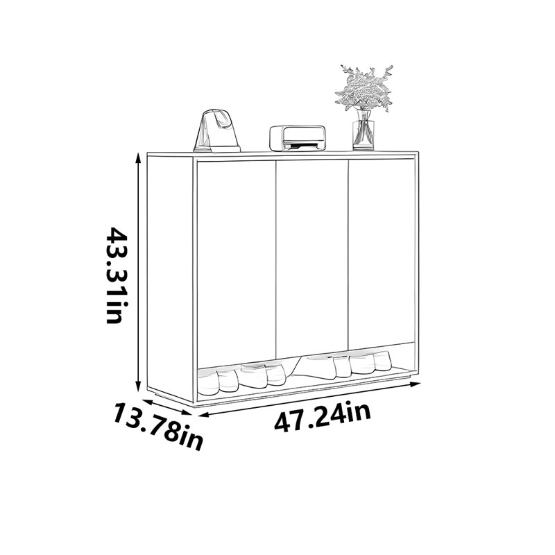 Rangement à chaussures de style américain de qualité supérieure, H 43,31 po x l 47,24 po x P 13,78 po