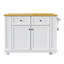 Grand îlot de cuisine avec 2 tabourets de bar, prise de courant, support de rangement interne pour porte, chariot de rangement sur roulettes avec abattant-613260398