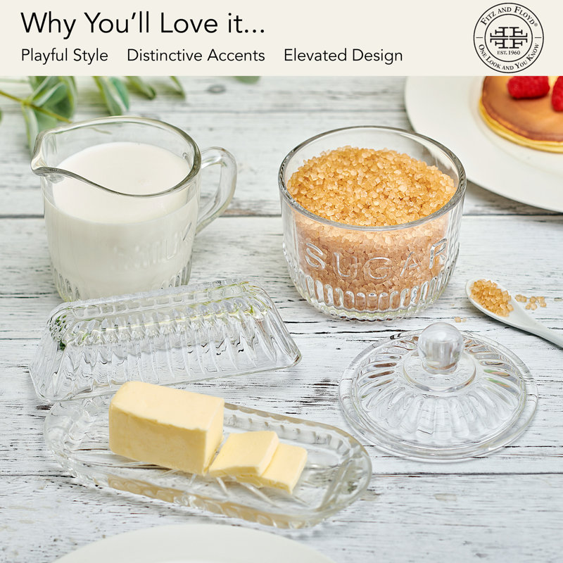 Fitz And Floyd Bistro Glass Hostess Set, 3-Pc Set