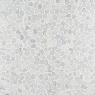 Countryside Round Carrara 11.81" x 11.81" Natural Marble Floor and Wall Mosaic Tile