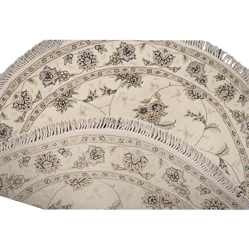 High-Quality Hand-Knotted Ivory Area Rug